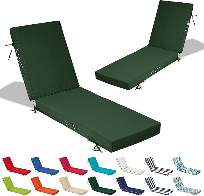 72x21x4in Lounge Cushions for Outdoor Furniture, Outdoor Lounge Chair Cushions by Odsiikly