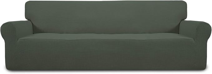 Easy-Going Stretch 4 Seater Oversized Sofa Couch Cover Olive Green | 1-Piece by Easy-Going