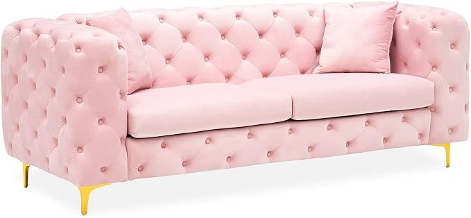 DAMAIFROM 75" Sofa Couch Mid Century Modern Velvet Couch Tufted Button Sofa - Image 6