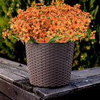 Artificial Outdoor Flowers,8 Bundles Outdoor Fake Flowers UV Resistant Faux Outside Plastic Flower Plants for Outside Indoor Décor(Orange Red) - Image 3