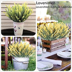 Artificial Lavender Yellow 4 Bundles, Lifelike Faux Flowers Foliage Leaves Plant for Wedding Bouquets, Outside Hanging Planter, Farmhouse Indoor Outdoor Patio Home Decor - Image 2