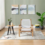 Bowery Hill Hexagon Woven Rope Accent Chair, Rubberwood Frame, Light - Image 3