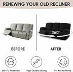5-Piece Recliner Sofa Covers, Stretch Geometric Strokes Jacquard Recliner Sofa - Image 5