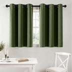 MIULEE Blackout Curtains for Bedroom 2 Panels 40 x 36 Inch Long Olive Green | by MIULEE