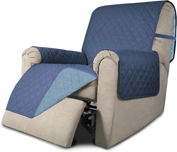 Easy-Going Reversible Couch Cover, Recliner 22 in, Dark Blue/Light Blue | by Easy-Going