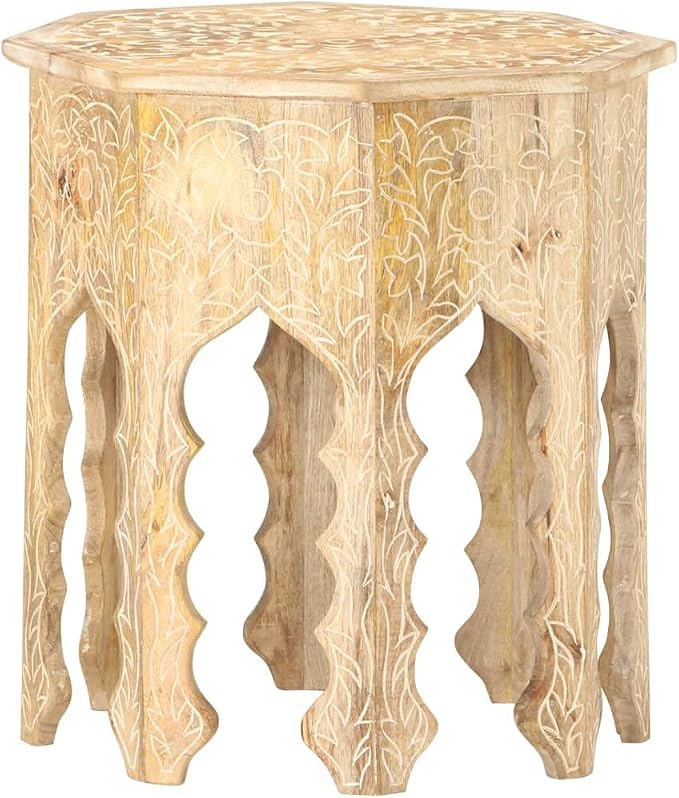 vidaXL Bohemian-Style Side Table in Solid Mango Wood by vidaXL