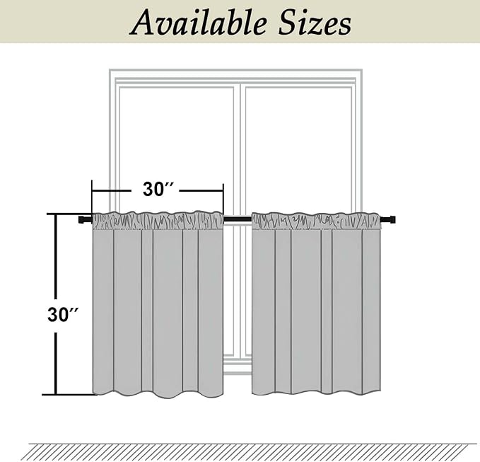 Simplebrand Ava Ever Green Short 30 Inches Blackout Curtain 2 Panels Set - Image 2