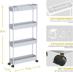 SPACELEAD 2-piece Set Slim Storage Cart 3 Tier, Bathroom Organizer Rolling - Image 2