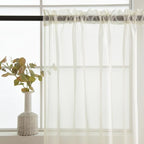 SpaceDresser Basic Rod Pocket Sheer Voile Window Curtain Panels Ivory 1 Pair 2 - Image 4