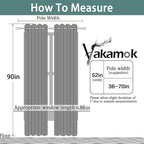 Yakamok Room Darkening Curtains 52x90 inch Length Light Grey-Living Room | 2 - Image 6
