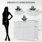 7-Drawer Dresser for Bedroom, Anti-Tip Wide Storage Organizer Fabric Chest of - Image 3