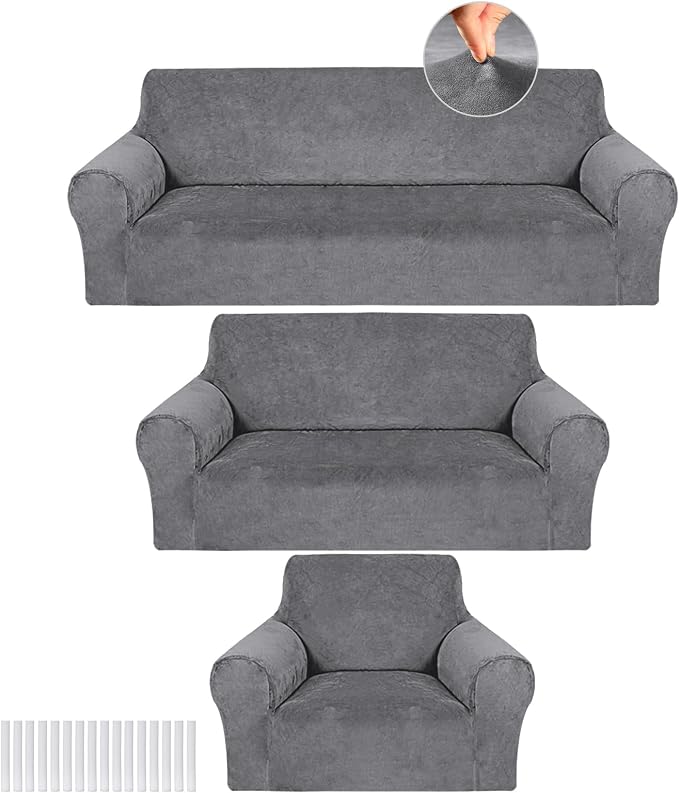 Peryiter 3 Pcs Couch and Loveseat Covers Set Sofa Cover by Peryiter
