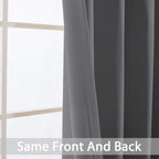 Yakamok Grey Room Darkening Curtains 52x108 inch Gray Grommet-Living Room | 2 - Image 4