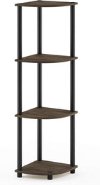Furinno TURN-N-TUBE Corner Shelf, 4-Tier Corner Bookshelf, Display Storage by Furinno-FitsYourSpaceFitsYourBudget