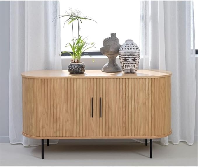 Unique Furniture Modern 2-Door Slideboad in Natural Oak - Image 2