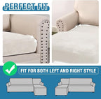 H.VERSAILTEX Velvet Stretch Sectional Couch Covers 3 Pieces Sofa Seat Cushion - Image 6