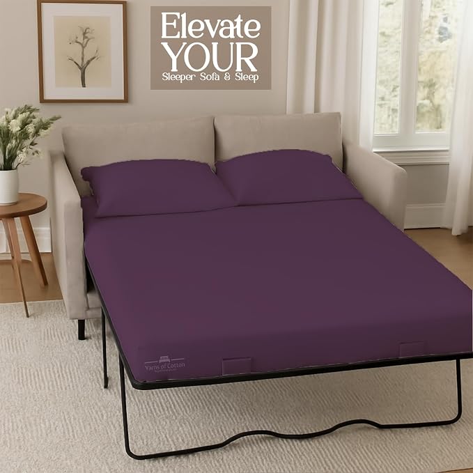 Sleeper Sofa Bed Sheet, 100% Cotton 400 Thread Count, 4 Piece Set, Deep Pocket - Image 4