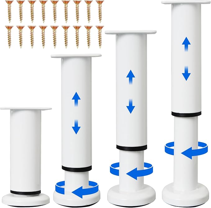 4PCS Adjustable Furniture Couch Cabinet Legs 4.72-7.48 Inch, Heavy Duty by Olldag