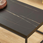 CENSI Modern Square End Table, Extra Thick 1.6" Wood Top & Metal Frame - Image 9