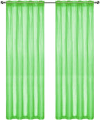 SpaceDresser Sheer Voile Window Treatment Rod Pocket Curtain Panels - Image 2