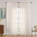 Cream Sheer Curtains 84 Inches Long 2 Panels Set, Light Filtering Sheer Curtains by OVZME