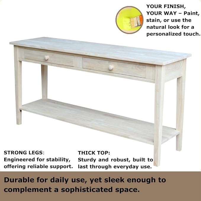 IC International Concepts Spencer Server Extended Length Console Table - Image 3