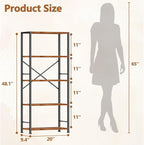 Furologee 5 Tier Book Shelf, Tall Wide Bookshelf, Industrial Open Bookcase - Image 3