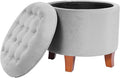 HomePop by Kinfine Fabric Upholstered Round Storage Ottoman by HomePop