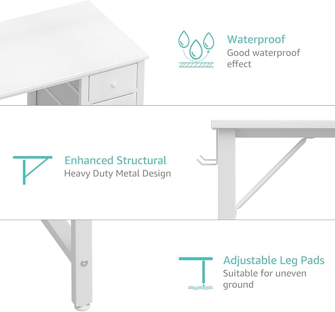 Lufeiya White Computer Desk - Image 7