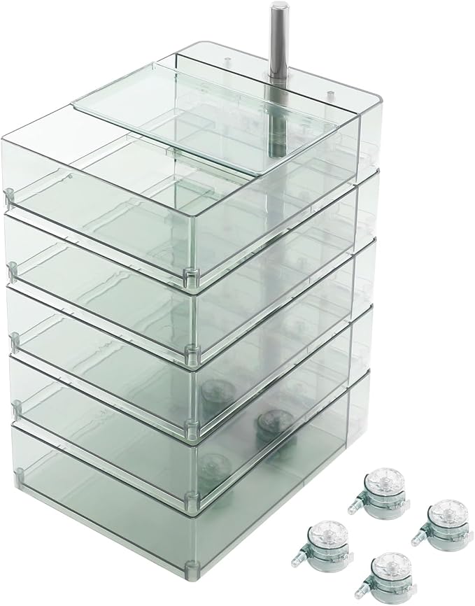 5 Tier Storage Cabinet, 360° Rotating Sofa Side Cabinet, Mobile Bedside Table - Image 5