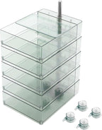 5 Tier Storage Cabinet, 360° Rotating Sofa Side Cabinet, Mobile Bedside Table - Image 5