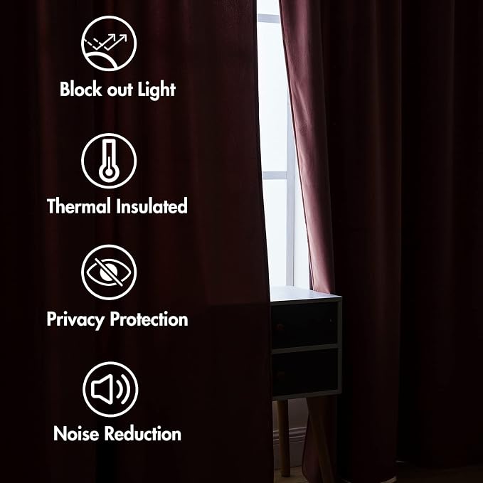 MIULEE Velvet Curtains 52x90 inches 2 Panels Dusty Rose Pink Curtains | Luxury - Image 5