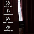 MIULEE Velvet Curtains 52x63 inches 2 Panels Dusty Rose Pink Curtains | Luxury - Image 5