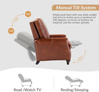 HULALA HOME Genuine Leather Manual Recliner Chair - Image 8
