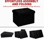 LINMAGCO Storage Ottoman Folding Foot Stool Velvet Foot Rest - Image 4
