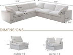 Cloud Couch Modular Sectional Sofa, 160.6" Down Filled Convertible Sectional - Image 2