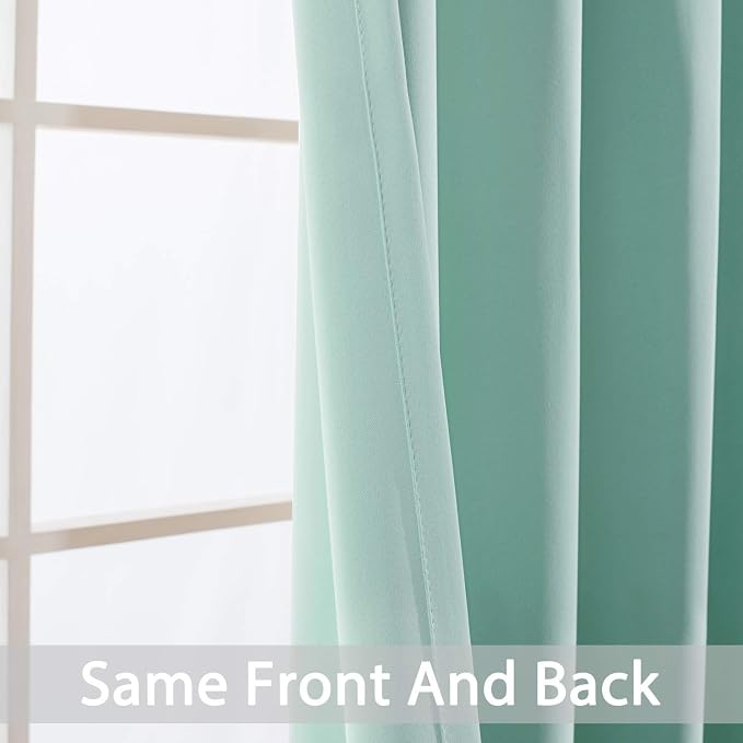 Yakamok Room Darkening Curtains 52x96 inch Length Aqua-Living Room | 2 panels - Image 6