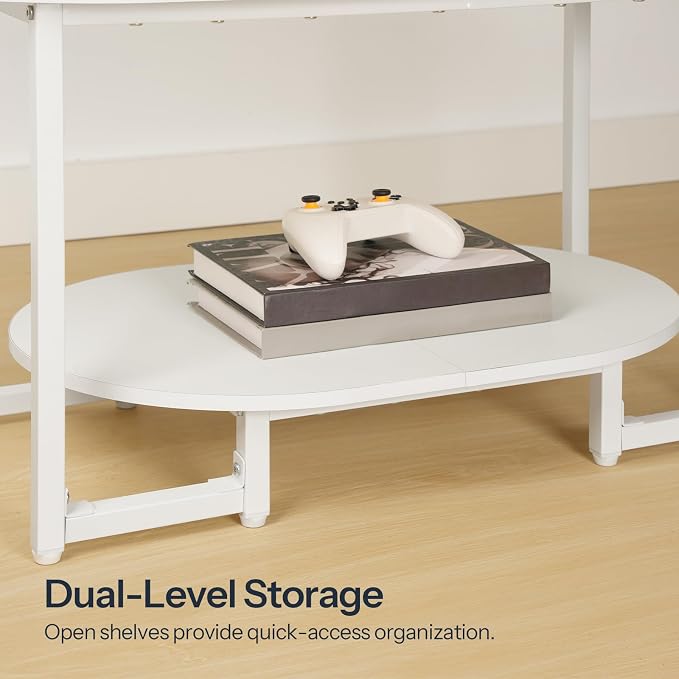 HOOBRO Coffee Table for Living Room, Oval Small Coffee Table - Image 4