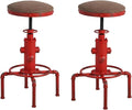 Topower Antique Vintage Industrial Barstool PU Leather Water Pipe Fire Hydrant by Topower
