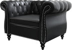 Mid-Century Sofa Chair, Faux Leather Accent Chair - Image 6