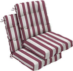 Outdoor Chair Cushions Set of 2, High Back Soft Seat Pad, Indoor Outside Use by zanwuhwyd