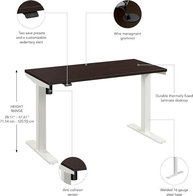 Bush Business Furniture 48-inch Electric Height Adjustable Standing Desk - Image 3
