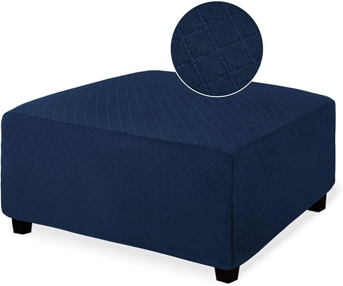 NeColorLife Ottoman Cover Rectangle Oversize Slipcover Stretch Footrest Stool by NeColorLife