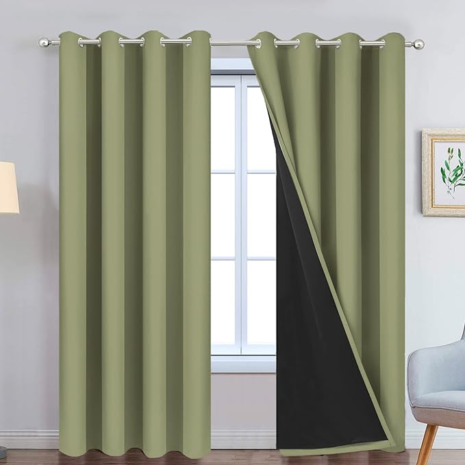 Yakamok Sage Blackout Curtains 96 Inches Long by Yakamok
