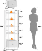 Furologee 6 Tier Bookshelf, Tall Shelf - Image 3