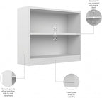 Bush Home Small 2 Shelf Bookcase, 2 Tier Bookshelf Storage Cabinet - Image 6