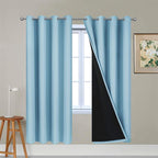 Yakamok Sky Blue 100% Blackout Curtains 72 Inches Long 52" Wide 2 Panel | by Yakamok