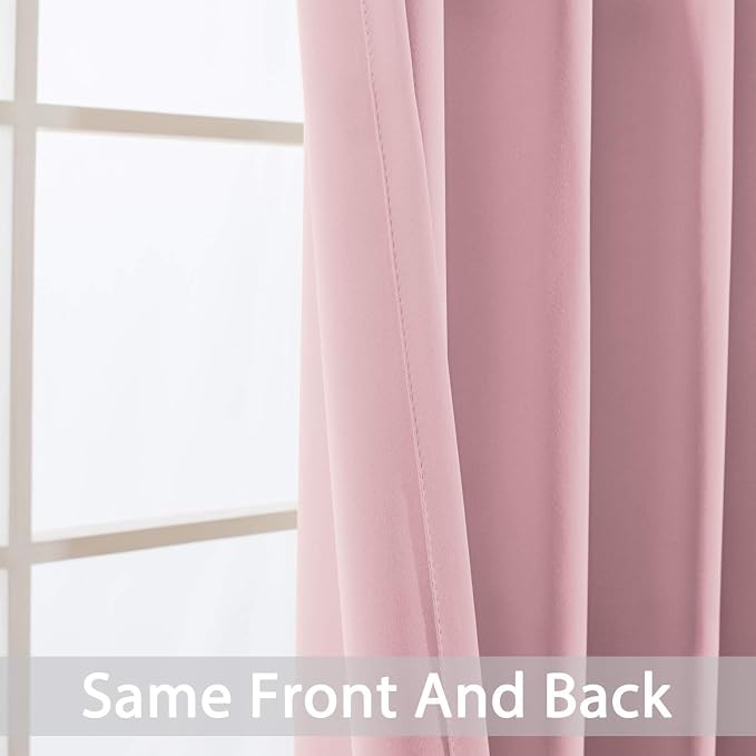 Yakamok Room Darkening Curtains 52x72 inch Long Pink-Living Room | 2 panels - Image 6