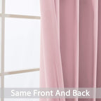 Yakamok Room Darkening Curtains 52x72 inch Long Pink-Living Room | 2 panels - Image 6