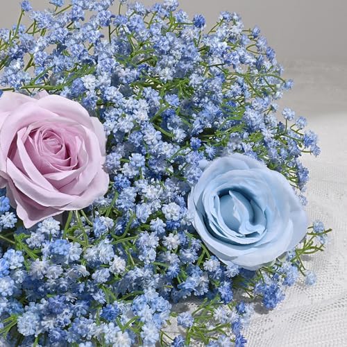 Dolicer 10 Pcs Babys Breath Artificial Flowers Blue Fake Babys Breath - Image 4